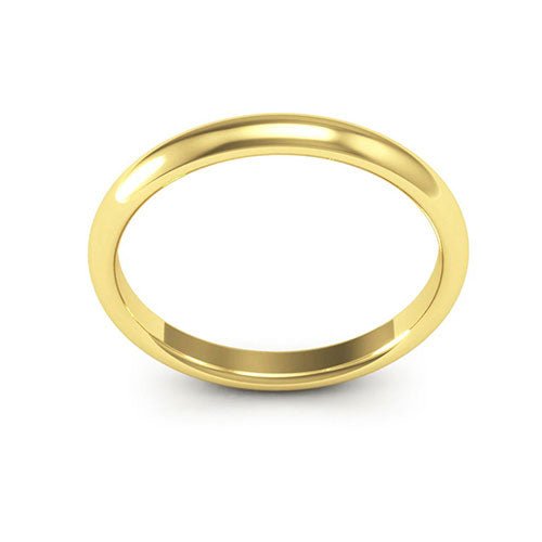 18K Yellow Gold 2.5mm half round comfort fit wedding band - DELLAFORA