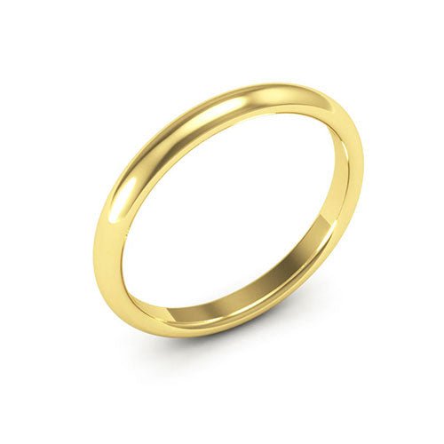 18K Yellow Gold 2.5mm half round comfort fit wedding band - DELLAFORA