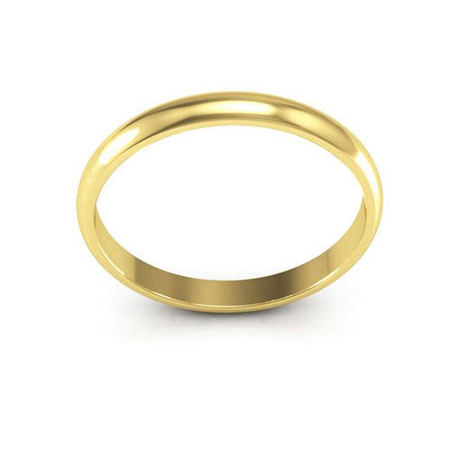 18K Yellow Gold 2.5mm half round wedding band - DELLAFORA