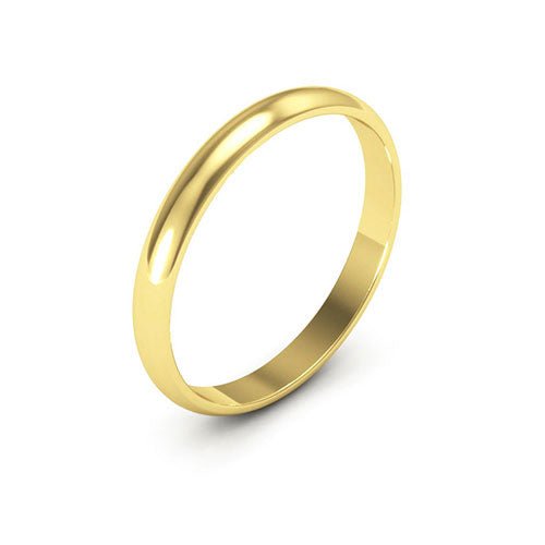 18K Yellow Gold 2.5mm half round wedding band - DELLAFORA