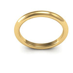 18K Yellow Gold 2.5mm heavy weight half round comfort fit wedding band - DELLAFORA