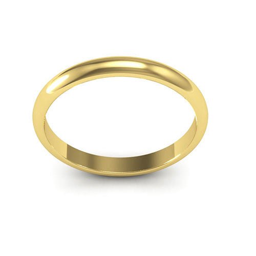 18K Yellow Gold 2.5mm heavy weight half round wedding band - DELLAFORA