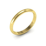 18K Yellow Gold 2.5mm heavy weight half round wedding band - DELLAFORA