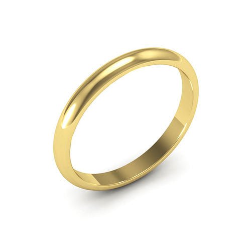 18K Yellow Gold 2.5mm heavy weight half round wedding band - DELLAFORA