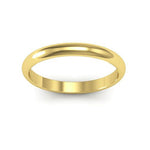 18K Yellow Gold 2.5mm heavy weight half round wedding band - DELLAFORA