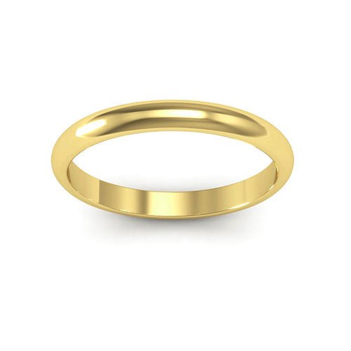 18K Yellow Gold 2.5mm heavy weight half round wedding band - DELLAFORA