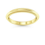 18K Yellow Gold 2.5mm milgrain comfort fit wedding band - DELLAFORA