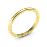 18K Yellow Gold 2mm half round comfort fit wedding band - DELLAFORA