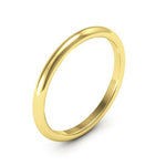 18K Yellow Gold 2mm half round comfort fit wedding band - DELLAFORA