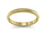 18K Yellow Gold 2mm milgrain wedding band - DELLAFORA
