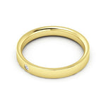 18K Yellow Gold 3mm flat comfort fit diamond wedding band - DELLAFORA