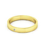 18K Yellow Gold 3mm flat diamond wedding band - DELLAFORA