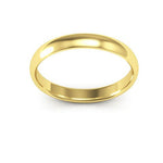 18K Yellow Gold 3mm half round comfort fit wedding band - DELLAFORA