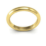 18K Yellow Gold 3mm heavy weight half round comfort fit wedding band - DELLAFORA