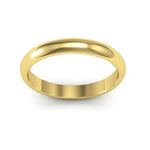 18K Yellow Gold 3mm heavy weight half round wedding band - DELLAFORA