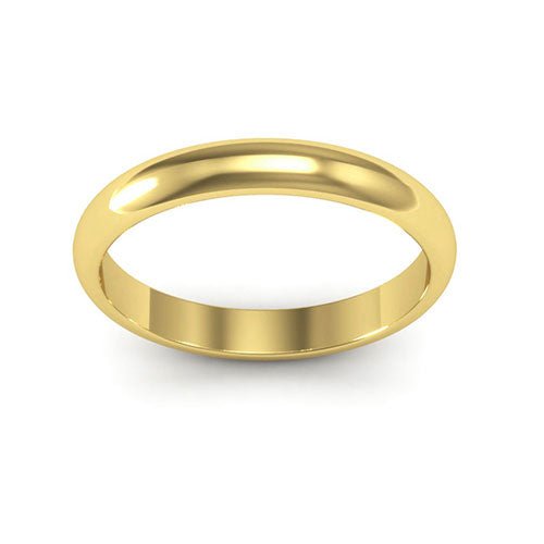 18K Yellow Gold 3mm heavy weight half round wedding band - DELLAFORA