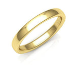 18K Yellow Gold 3mm low dome comfort fit wedding band - DELLAFORA