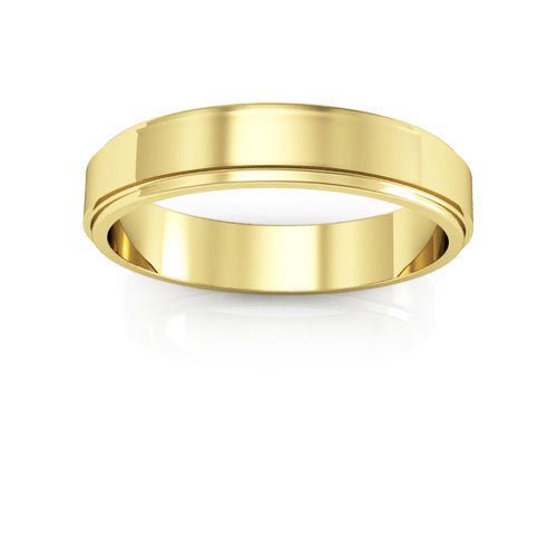 18K Yellow Gold 4mm flat edge design wedding band - DELLAFORA