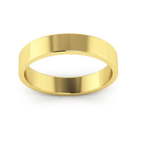 18K Yellow Gold 4mm flat wedding band - DELLAFORA