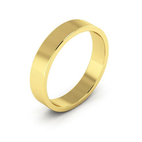 18K Yellow Gold 4mm flat wedding band - DELLAFORA