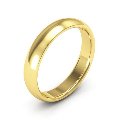 18K Yellow Gold 4mm half round comfort fit wedding band - DELLAFORA