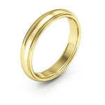 18K Yellow Gold 4mm half round edge design comfort fit wedding band - DELLAFORA
