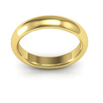 18K Yellow Gold 4mm heavy weight half round comfort fit wedding band - DELLAFORA