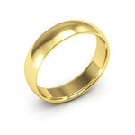18K Yellow Gold 5mm half round comfort fit wedding band - DELLAFORA