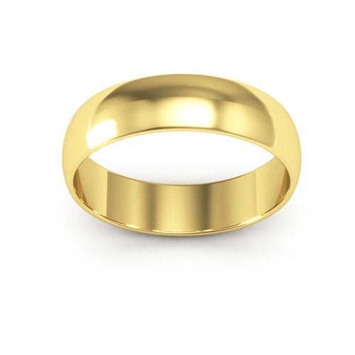 18K Yellow Gold 5mm half round wedding band - DELLAFORA