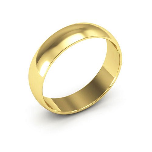 18K Yellow Gold 5mm half round wedding band - DELLAFORA