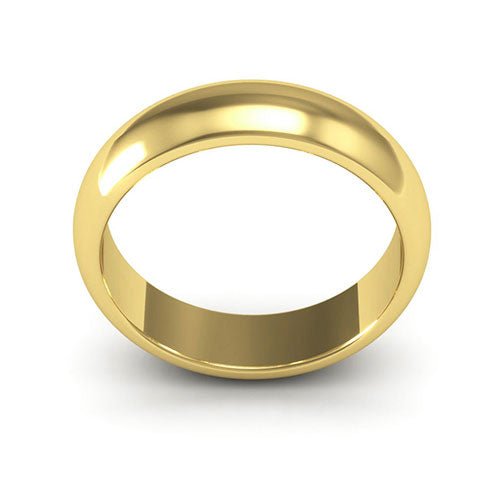 18K Yellow Gold 5mm heavy weight half round wedding band - DELLAFORA
