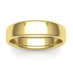 18K Yellow Gold 5mm low dome comfort fit wedding band - DELLAFORA