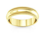 18K Yellow Gold 5mm milgrain wedding band - DELLAFORA