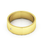 18K Yellow Gold 6mm flat diamond wedding band - DELLAFORA