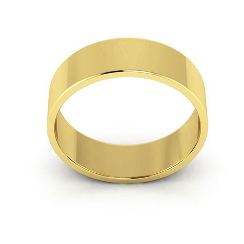 18K Yellow Gold 6mm flat wedding band - DELLAFORA
