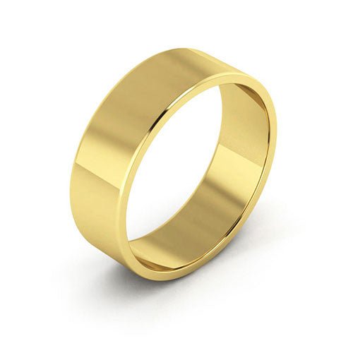 18K Yellow Gold 6mm flat wedding band - DELLAFORA