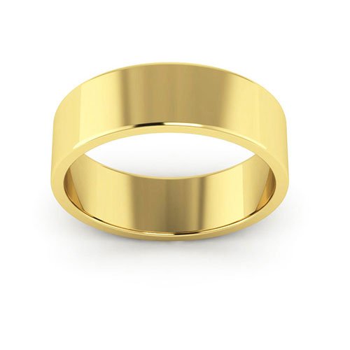 18K Yellow Gold 6mm flat wedding band - DELLAFORA