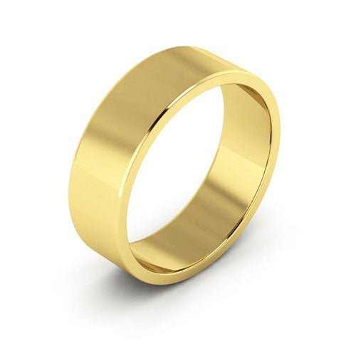 18K Yellow Gold 6mm flat wedding band - DELLAFORA
