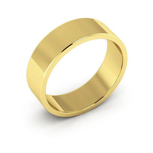 18K Yellow Gold 6mm flat wedding band - DELLAFORA