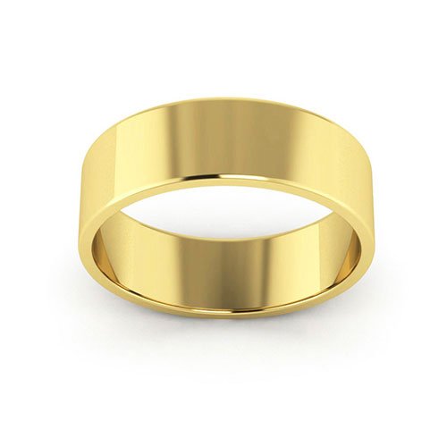 18K Yellow Gold 6mm flat wedding band - DELLAFORA