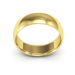 18K Yellow Gold 6mm half round comfort fit wedding band - DELLAFORA