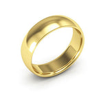 18K Yellow Gold 6mm half round comfort fit wedding band - DELLAFORA