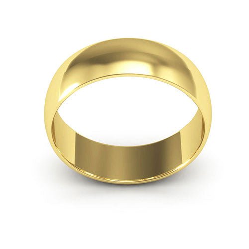 18K Yellow Gold 6mm half round wedding band - DELLAFORA