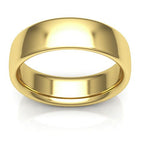 18K Yellow Gold 6mm low dome comfort fit wedding band - DELLAFORA