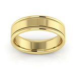 18K Yellow Gold 6mm milgrain raised edge design comfort fit wedding band - DELLAFORA