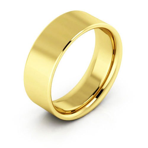 18K Yellow Gold 7mm flat comfort fit wedding band - DELLAFORA
