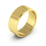 18K Yellow Gold 7mm flat wedding band - DELLAFORA