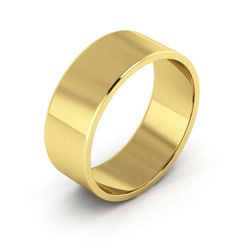 18K Yellow Gold 7mm flat wedding band - DELLAFORA