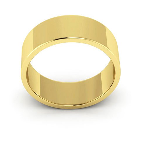 18K Yellow Gold 7mm flat wedding band - DELLAFORA