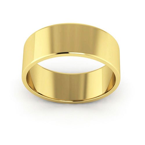 18K Yellow Gold 7mm flat wedding band - DELLAFORA